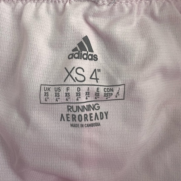 Adidas Women’s Aeroready Running Shorts 4” Pink XS - Picture 3 of 3